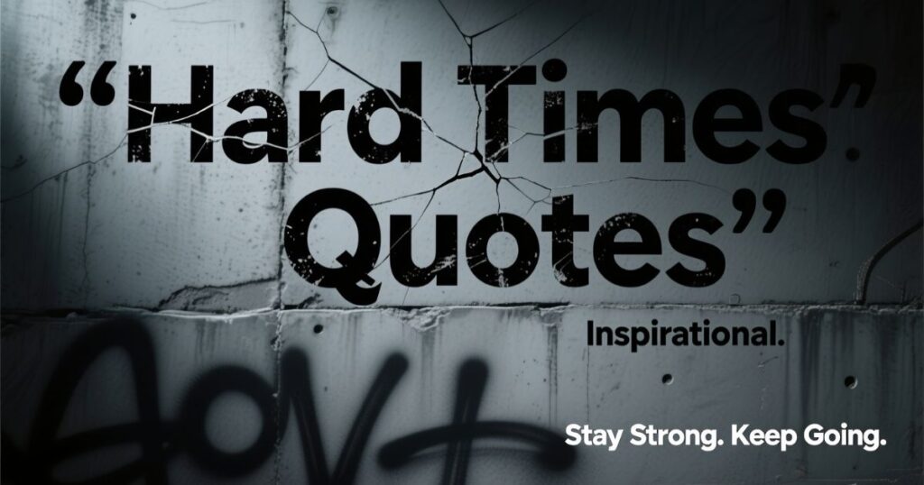 113 Inspirational Hard Times Quotes that Give Strength