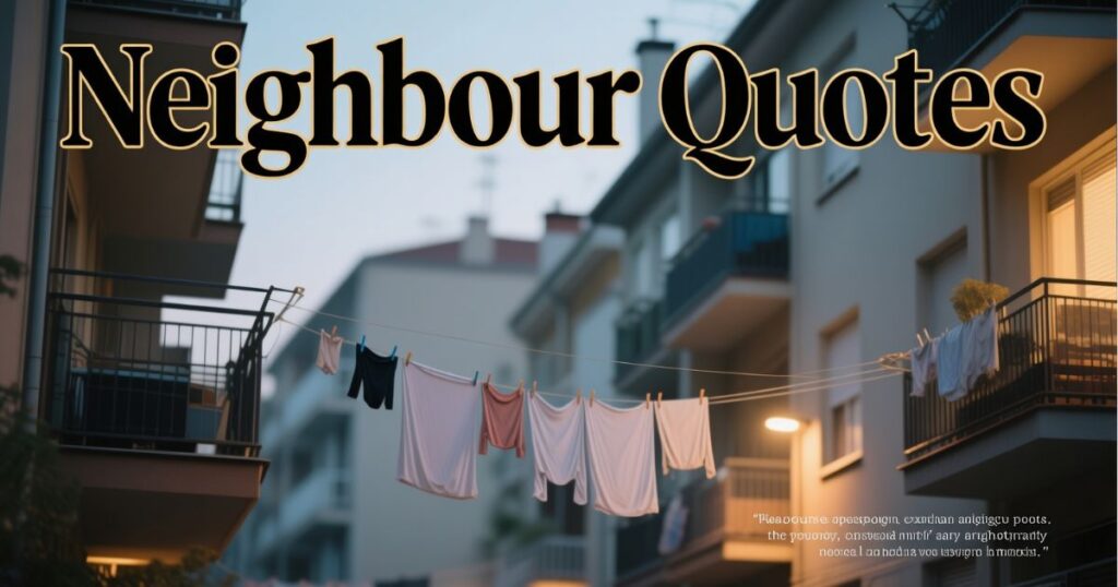 165 Neighbour Quotes The Good, Bad, Nice, Noisy, and Funny