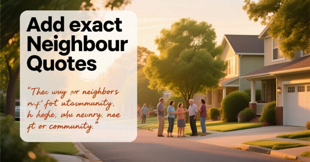 165 Neighbour Quotes The Good, Bad, Nice, Noisy, and Funny