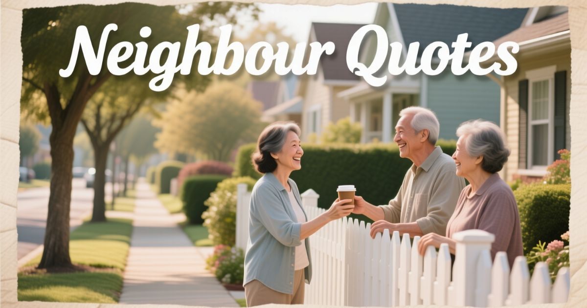 165 Neighbour Quotes The Good, Bad, Nice, Noisy, and Funny