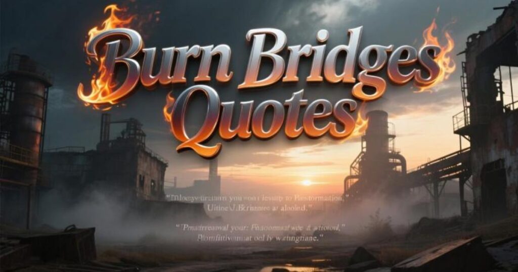 Wise Burn Bridges Quotes That Make You Think