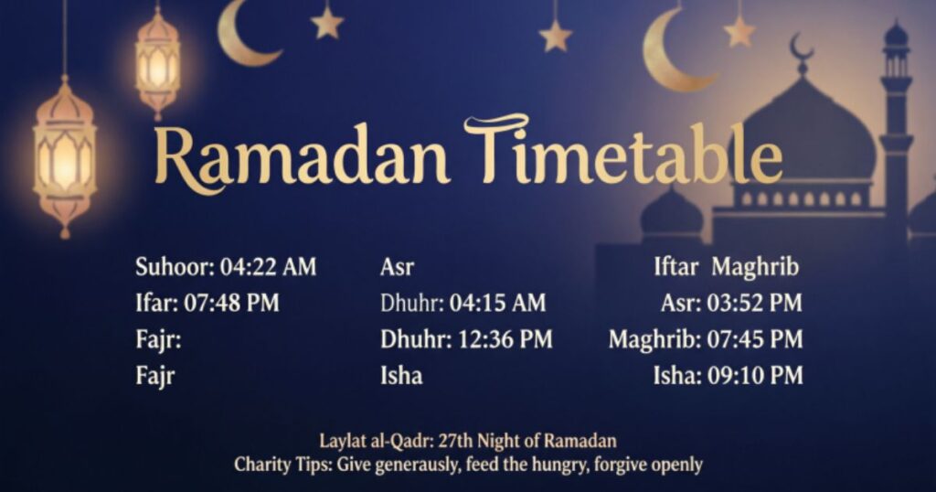 Understanding the Ramadan Timetable Structure Significance and Guidance